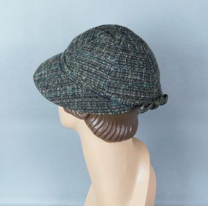 50's Grey Tweed Sporting Cap - Hat - Fashionconstellate.com