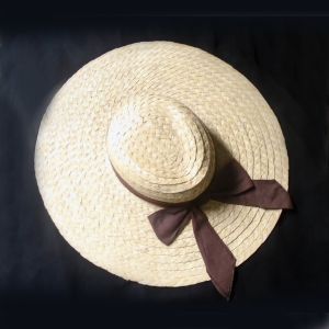 1960s Big Straw Platter Hat Retro Cartwheel, Wide Brim High Fashion Picture hat - Fashionconstellate.com