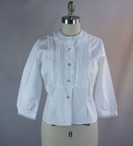 50s - 60s White Lace Cotton Blouse in Package, Deadstock, B38