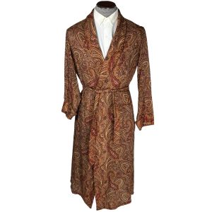 Vintage 1930s Paisley Dressing Gown Mens Robe Whiteaway Laidlaw Colonial India Sz M