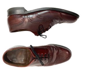60s Academia Oxblood Wingtip Oxford Shoes  - Fashionconstellate.com